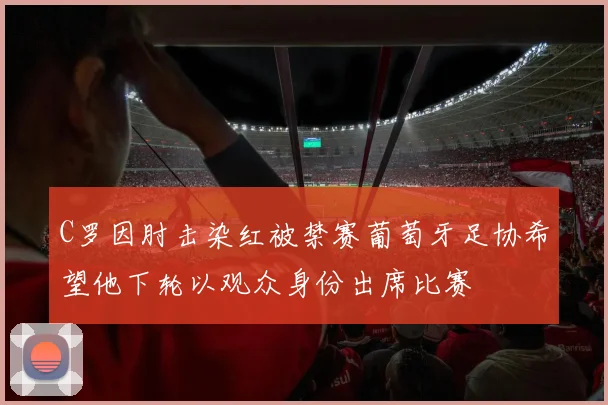 C罗因肘击染红被禁赛葡萄牙足协希望他下轮以观众身份出席比赛